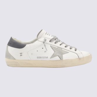 Golden Goose White And Grey Leather Sneakers