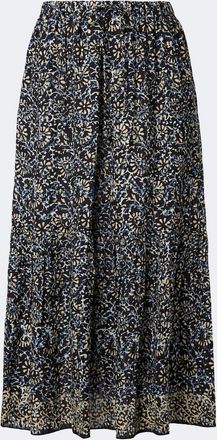 Ulla Johnson Olina printed tiered cotton-blend midi skirt
