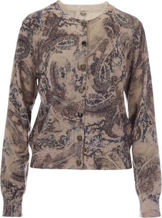 Liu Jo Crew Neck Cardigan - female - Liu Jo - Cardigans - Beige - S - Knitwear