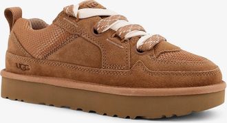 UGG Womens Sneakers W Lo Lowmel Suede Brown Leather-Nylon Trainers Leather/nylon
