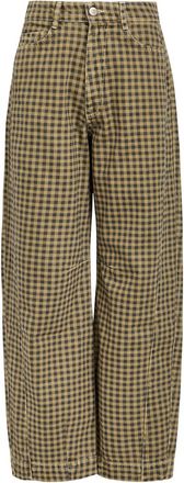 Damson Madder Felix Checked Barrel-leg Jeans - Navy - 32 (W32 / UK14-16 / L)