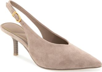 Kenneth Cole Ulysses Pointed Toe Slingback Pump in Mocha Taupe Suede at Nordstrom, Size 5.5
