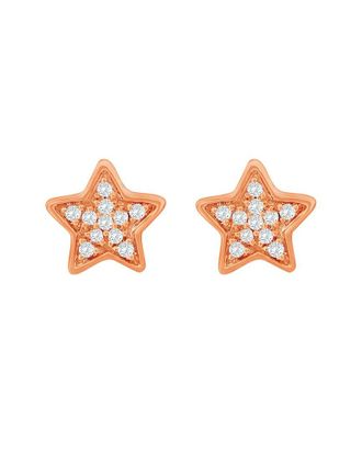 Suzy Levian 14K Rose Gold 0.06 Ct. Tw. Diamond Star Studs