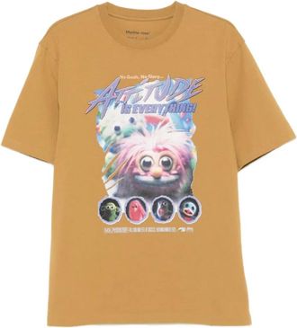 Martine Rose Tops, Heren, Oranje, S, Bruin Kurkuma Fuzzies Klassiek T-shirt