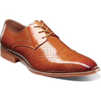 Stacy Adams Hobson Cap Toe Derby in Tan at Nordstrom, Size 11.5