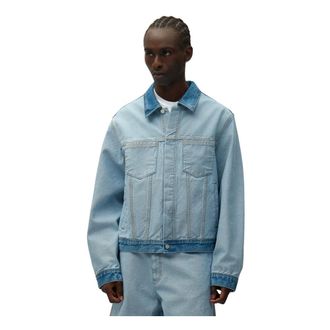 Arte Denim Jackets, male, Blue, Size: XL Denim Inside/Out Jacket