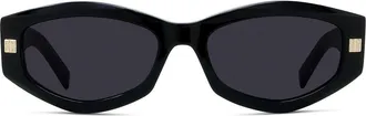 Givenchy GVDAY 54mm Square Sunglasses in Shiny Black/smoke at Nordstrom