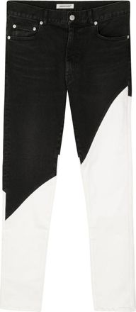 Undercover colour-blocked skinny jeans - women - Cotton/Polyurethane - 2 - Black