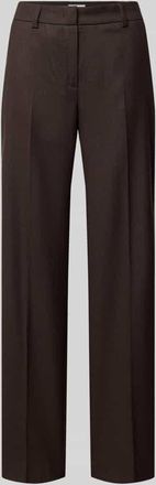 Seductive Wide Leg Wollhose mit Bügelfalten Modell LUCA in Dunkelbraun, Größe 42