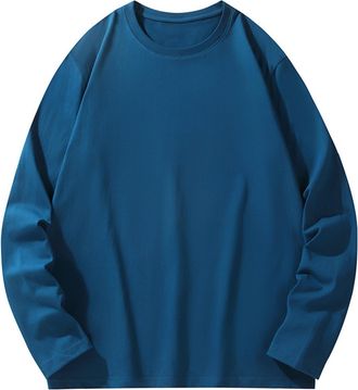 Generic Mens Casual Sweatshirts Thermal Lock Long Sleeve Jumpers Sweatshirt - Cotton Blend Pullover Design Oversized Baggy Style Pullover, Windproof Round Nec