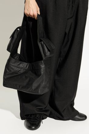 Yohji Yamamoto Newspaper Small Shoulder Bag, Unisex, Black