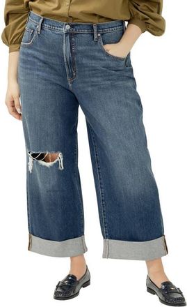 Silver Jeans Co Be Easy Crop Wide Leg Jeans in Thelma at Nordstrom, Size 16W X 26