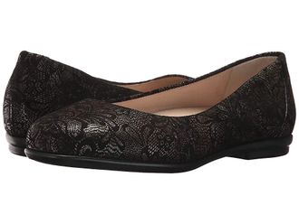 SAS Scenic Comfort Ballet Flat Womens Shoes Black Lace : 10.5 S - Slim (AAA), Leather