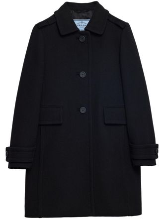 Prada Natté peacoat - women - Wool - 38 - Black