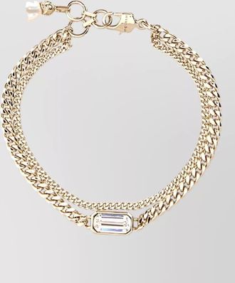 Alexander McQueen crystal skull chain bracelet