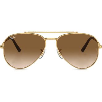 Ray-Ban New Aviator 58mm Gradient Sunglasses in Gold Flash at Nordstrom