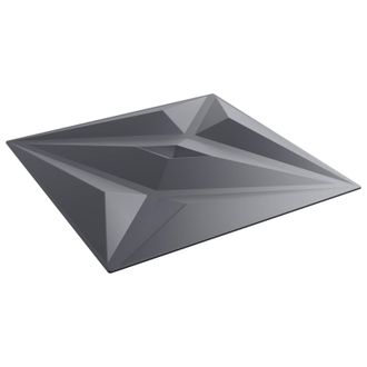 vidaXL Paneles De Pared 12 Pcs Gris Estrella 50 X 50 Cm Espuma Xps Vidaxl