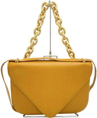 Bottega Veneta Pre-owned Shoulder Bags, female, Orange, Size: ONE SIZE Pre-owned Leather Shoulder Bag