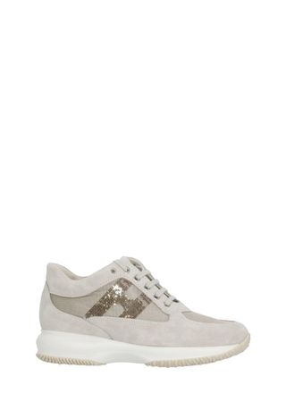 Hogan Beige Interactive H Sequin Sneakers