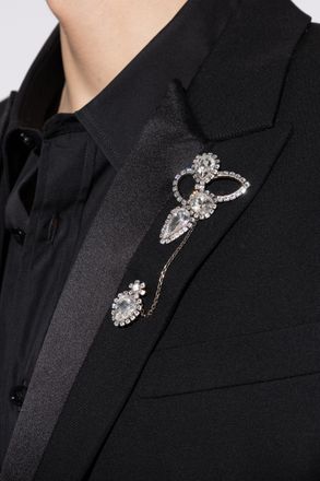 Alexander McQueen Brass Brooch, Mens, Silver