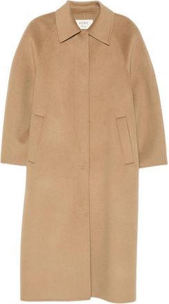R&oacute;he Raglan-sleeve Concealed-fastening Coat