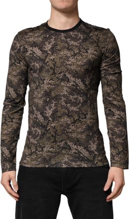 Dolce & Gabbana Mens Multicolor Camouflage Long Sleeves T-Shirt