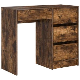 Berkfield Home Brown Writing Desk Smoked Oak Engineered Wood Medium Writing Desk