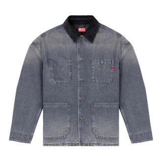 Diesel Jassen, Heren, Blauw, S, Denim, D-Stack-U-L Giacca