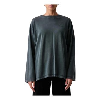 Pinko Pinko - Longsleeve Top - Dames - Tops - Grijs - Maat: Xs/S Katoen