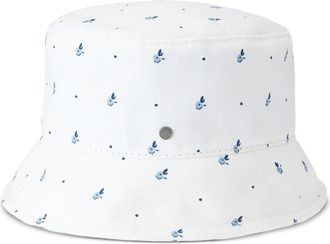 Maison Michel Axel floral-print bucket hat - unisex - Denim - S - White