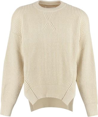 Jil Sander Truien & Vesten, Heren, Beige, S, Katoen, Ribbed sweater