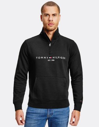 Tommy Hilfiger Mens Tommy Hilfiger Tommy Logo Mockneck Mens Sweatshirt - Black - Size: 40