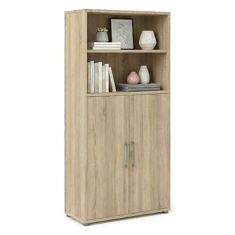 Dmora Dmora - Aparador Saotome, Buf&eacute; De Sal&oacute;n, Aparador De Sal&oacute;n, Despensa De Cocina, 89x40 H186 Cm, Roble