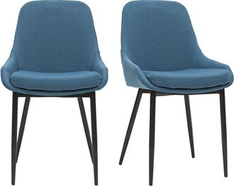 Miliboo Set De 2 Sillas De Tejido Azul Petr&oacute;leo Holo