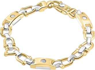 Pompeii3 Mens Figaro 14k Gold (33gram) or Platinum (53gram) 7.5mm Link Bracelet 8.25