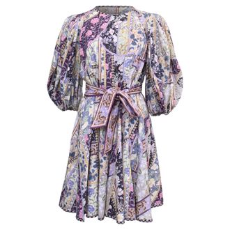 Zimmermann Celestial Floral-Print Mini Dress in Multicolor Linen