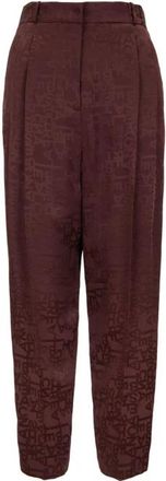 Elisabetta Franchi High-waisted broek met rits en merkdetail - Dames - Broeken - Rood - M - Katoen - Broeken