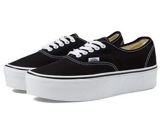 Vans Authentic Stackform Shoes Canvas Black/True White : Mens 10 - Womens 11.5 Medium, Textile