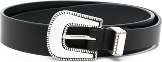 Pantaloni Torino calf-suede pointed-tip belt - men - Calf Leather - 100 - Black