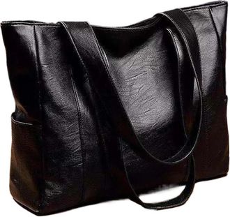 Generic Compatible For Large Bags Womens Versatile Simple Large-capacity Tote Shoulder Soft Leather(K)