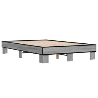 Berkfield Home Durable Bed Frame without Mattress Grey Sonoma 140x200 cm