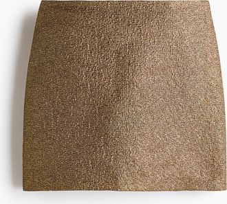 H&M Jupe im Metalliclook - Yellow