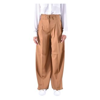 Max Mara Mstserio Wide-leg broek - Dames - Broeken - Oranje - Maat: S Zijde