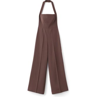 Mango Wide Leg Halter Jumpsuit in Russet at Nordstrom Rack, Size Xx-Small