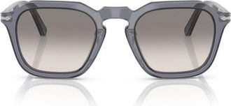 Persol 50mm Square Sunglasses in Transparent Ocean /Clear at Nordstrom