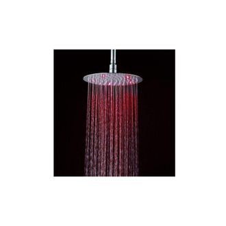 Nova Soffione doccia ultraslim tondo con led cromoterapia acciaio inox satinato D30 cm vegas