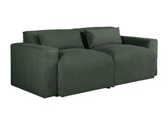 Vente-Unique Sof&aacute; de 3 plazas de pana verde VELINOR