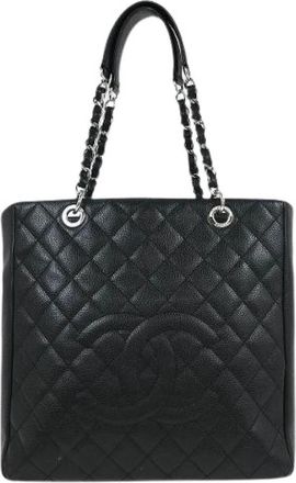 Chanel Pre-owned Leren Tote Bag - Dames - Vintage Shopper - Zwart - ONE Size - Leer - Vintage
