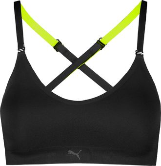 Puma Bustier PUMA PUMA WOMEN 3D KNIT SPORT TRIANGLE TOP, Damen, Gr. XXL, N-Gr, schwarz, Single Jersey, Obermaterial: 89% Polyamid, 11% Elasthan, BHs Bustie
