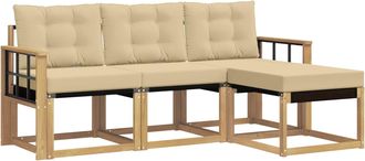 vidaXL Conjunto De Sof&aacute;s De Exterior 4 Uds. Y Beige Vidaxl